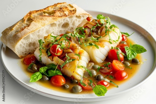 Italian Seafood Delight: Acqua Pazza with Poached Cod and Capers