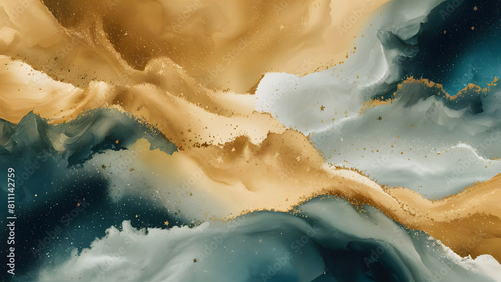 Fototapeta premium A mesmerizing alcohol ink painting that captures the essence of the cosmos