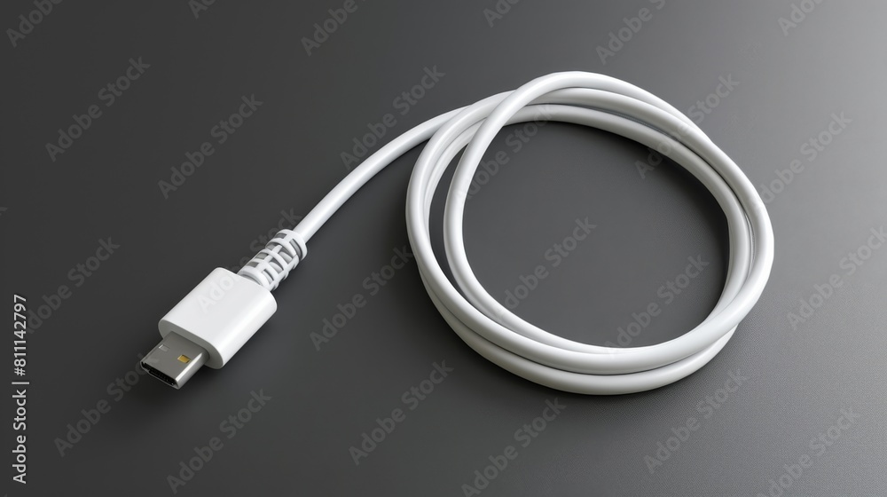 3D realistic image of a charging cable organizer, clean lighting, isolated on background 3D realistic image of a charging cable organizer, clean lighting, isolated on background