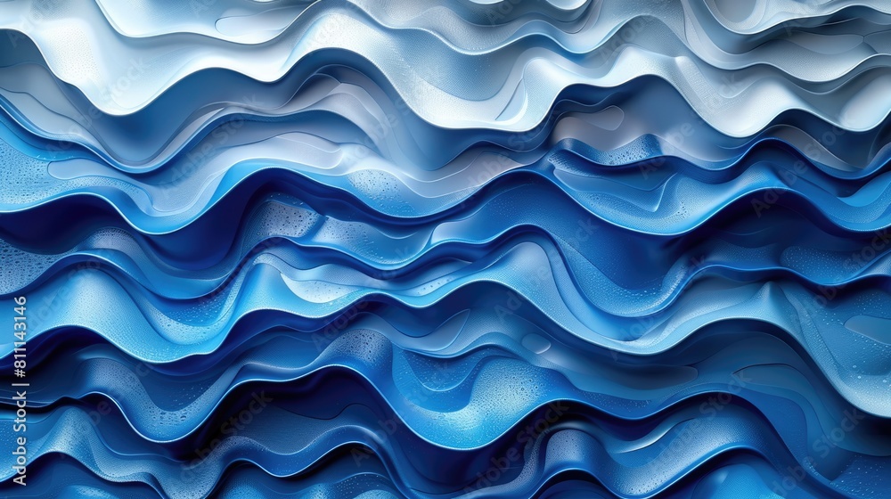 Close Up View of Wavy Blue Surface Close Up View of Wavy Blue Surface