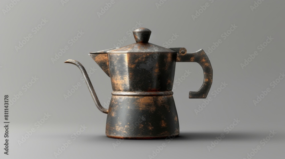 3D realistic image of a coffee pot, clean lighting, isolated on background 3D realistic image of a coffee pot, clean lighting, isolated on background