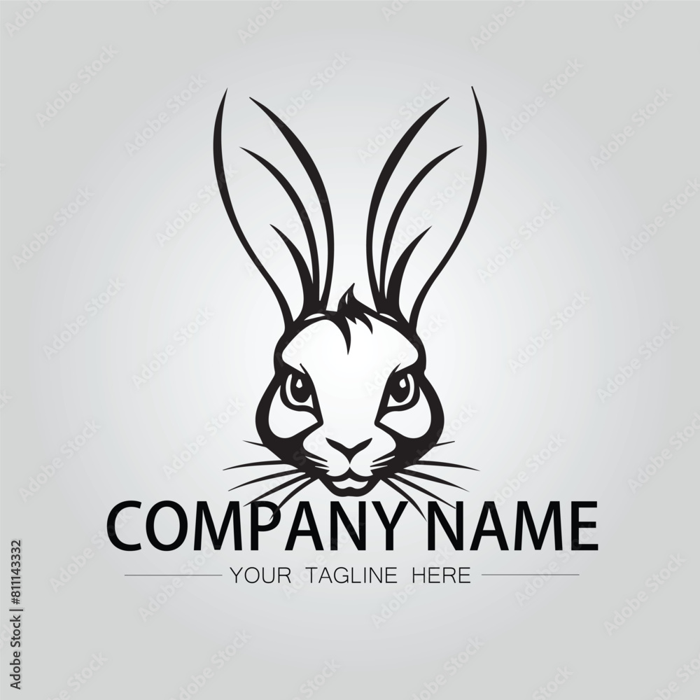 Rabbit silhouette company logo vector image on the white background Rabbit silhouette company logo vector image on the white background