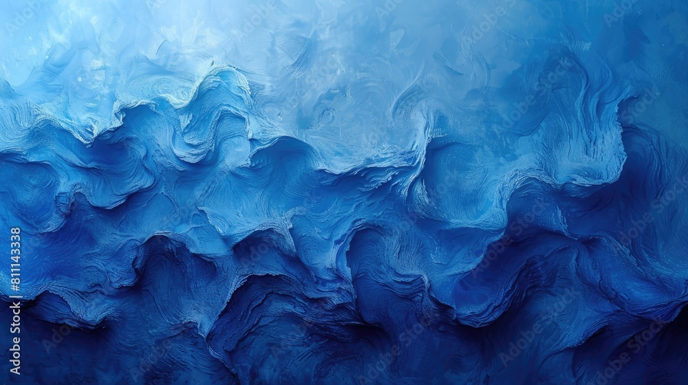 Abstract Painting of Blue and White Waves Abstract Painting of Blue and White Waves