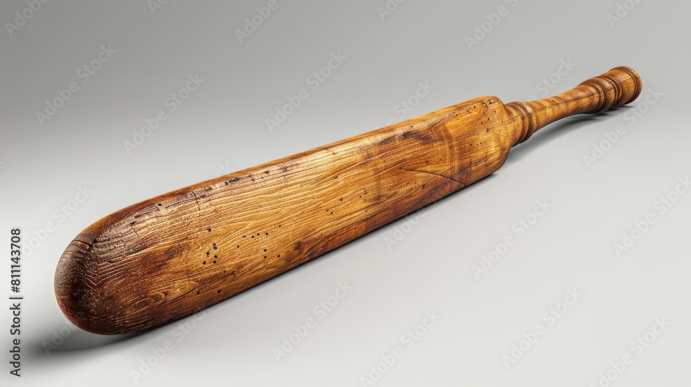 3D realistic image of a cricket bat, clean lighting, isolated on background 3D realistic image of a cricket bat, clean lighting, isolated on background