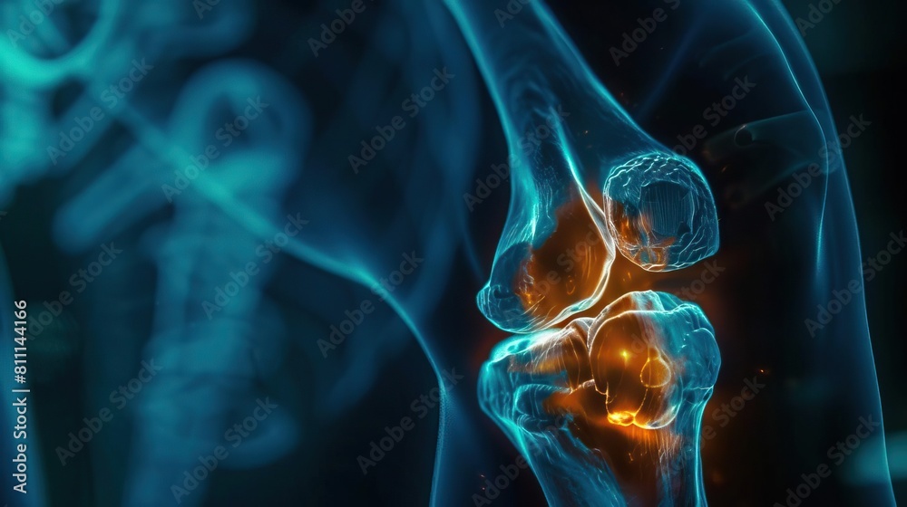 A cinematic Xray of a knee injury, illuminated with backlight and captured using a Fujifilm XT4 with a 50mm f12 lens for highdefinition and HDR visuals A cinematic Xray of a knee injury, illuminated with backlight and captured using a Fujifilm XT4 with a 50mm f12 lens for highdefinition and HDR visuals
