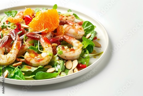 Vibrant Achiote Shrimp Salad with Red Pepper and Almonds