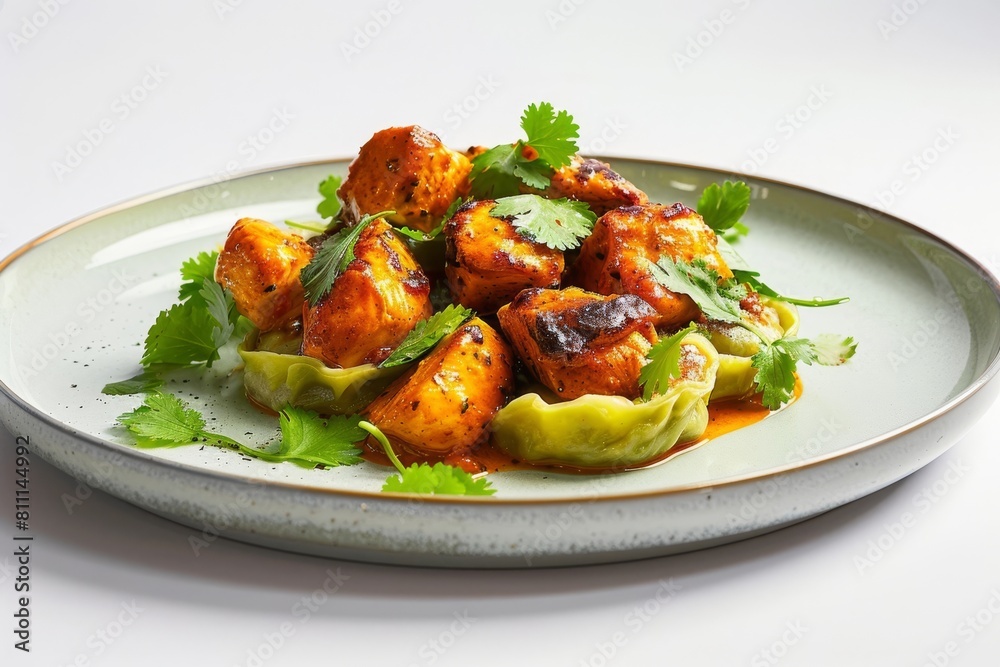 Achiote Glazed Chicken and Earthy Cilantro Dumplings Achiote Glazed Chicken and Earthy Cilantro Dumplings