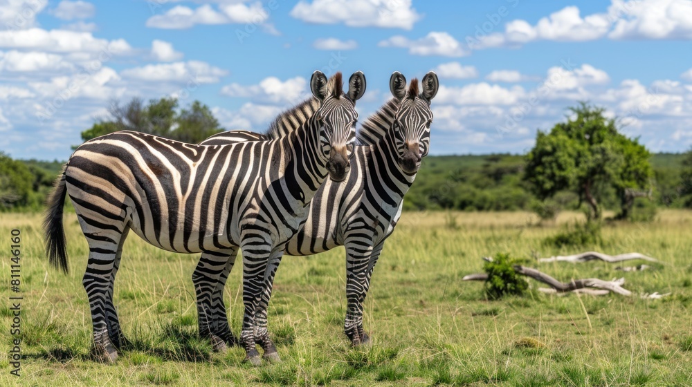 Zebra in nature habitat , Wildlife view Zebra in nature habitat , Wildlife view
