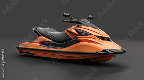 3D realistic image of a jet ski, clean lighting, isolated on background photo