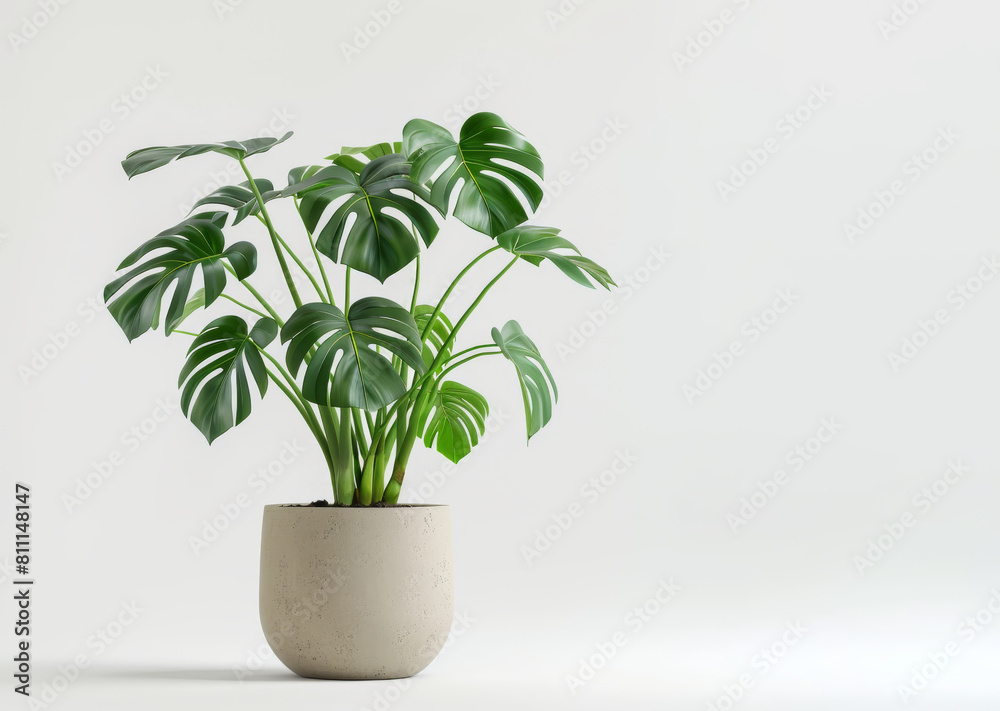 Potted Monstera plant, isolated on a white background, studio lighting, photorealistic Potted Monstera plant, isolated on a white background, studio lighting, photorealistic