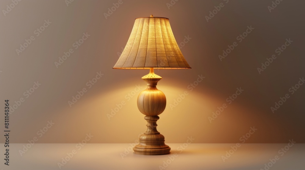3D realistic image of a lamp, clean lighting, isolated on background