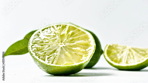 Macro lime on white background 16:9 with copyspace © Eduardo