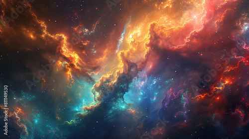 Cosmic Chromatics Colorful Galactic Wallpaper © Pixel