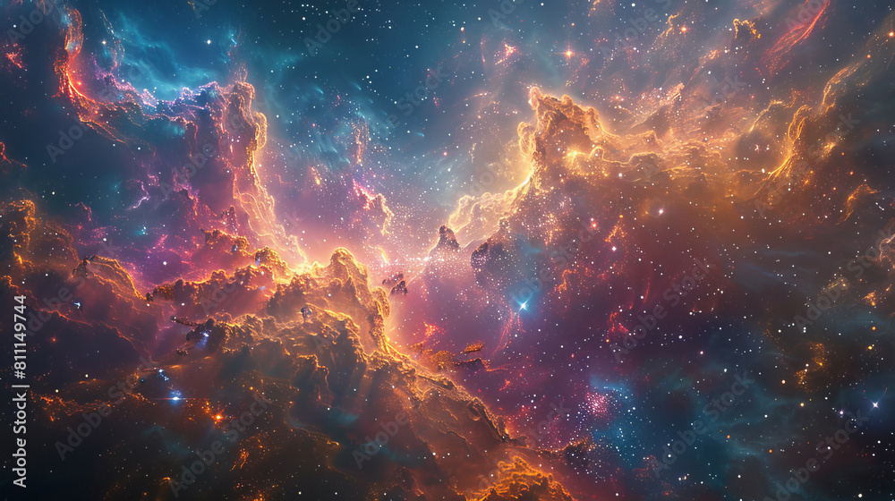 Cosmic Chromatics Colorful Galactic Wallpaper