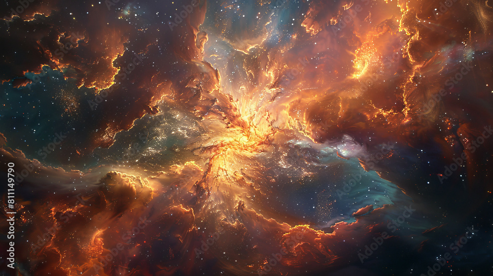 Fototapeta premium Cosmic Chromatics Colorful Galactic Wallpaper