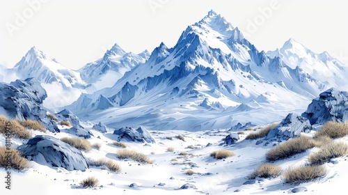 Using PNG Mountain border frame backgrounds as a drawing © Maxim Borbut