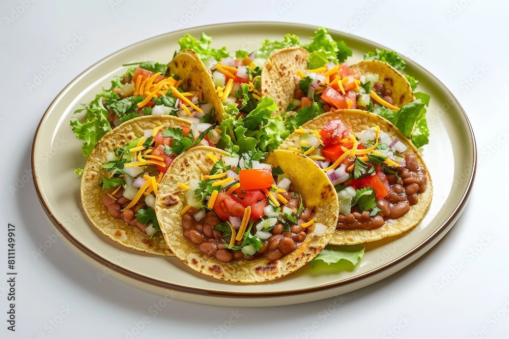 Vegetarian Tostada Salad with Fresh Ingredients and Herbs