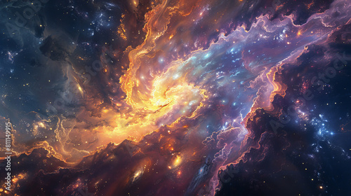 Cosmic Chromatics Colorful Galactic Wallpaper