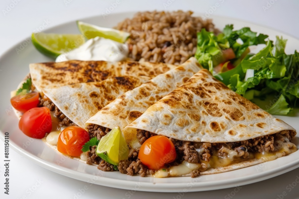 Appetizing Quesadilla Bar with Fresh Toppings and Golden Brown Tortillas Appetizing Quesadilla Bar with Fresh Toppings and Golden Brown Tortillas
