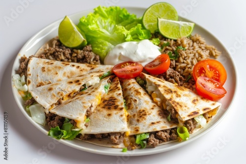 Exquisite Quesadilla Bar with Seasoned Ground Beef and Sweet Grape Tomatoes