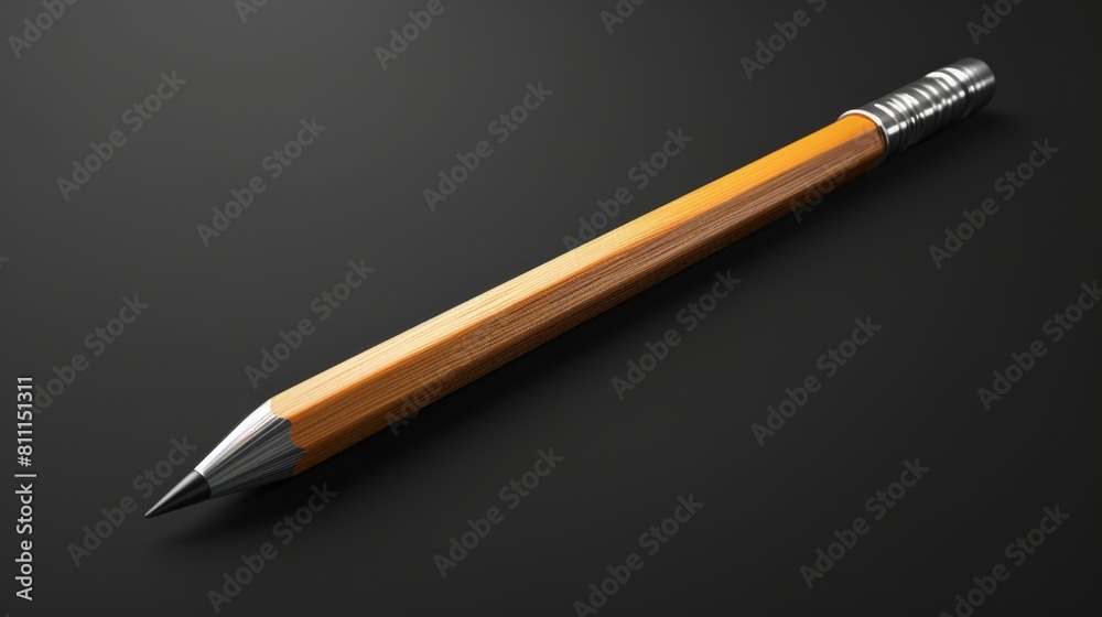 3D realistic image of a pencil, clean lighting, isolated on background 3D realistic image of a pencil, clean lighting, isolated on background