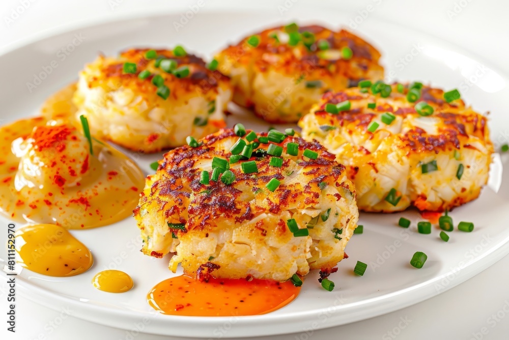Artisanal Lump Crab Cakes with Sabayon and Fresh Garnishes Artisanal Lump Crab Cakes with Sabayon and Fresh Garnishes