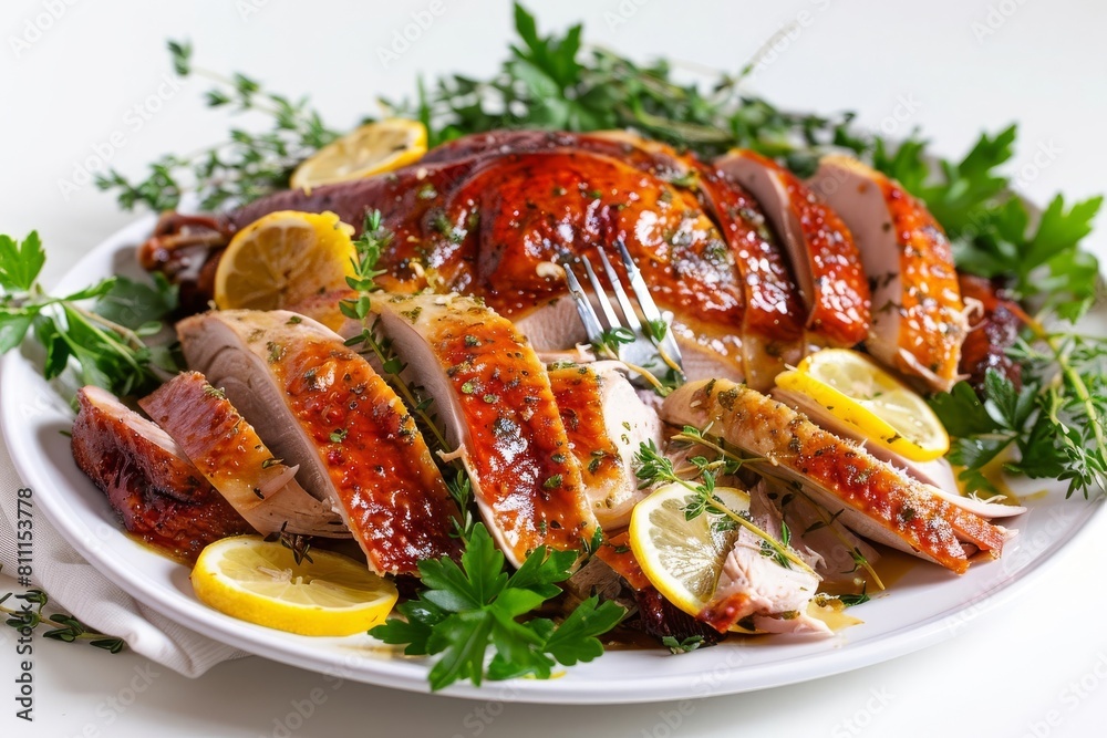 Delicious 90 Minute Turkey on Bed of Fresh Herbs and Citrus Delicious 90 Minute Turkey on Bed of Fresh Herbs and Citrus