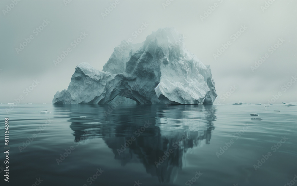 An iceberg floating in the ocean An iceberg floating in the ocean