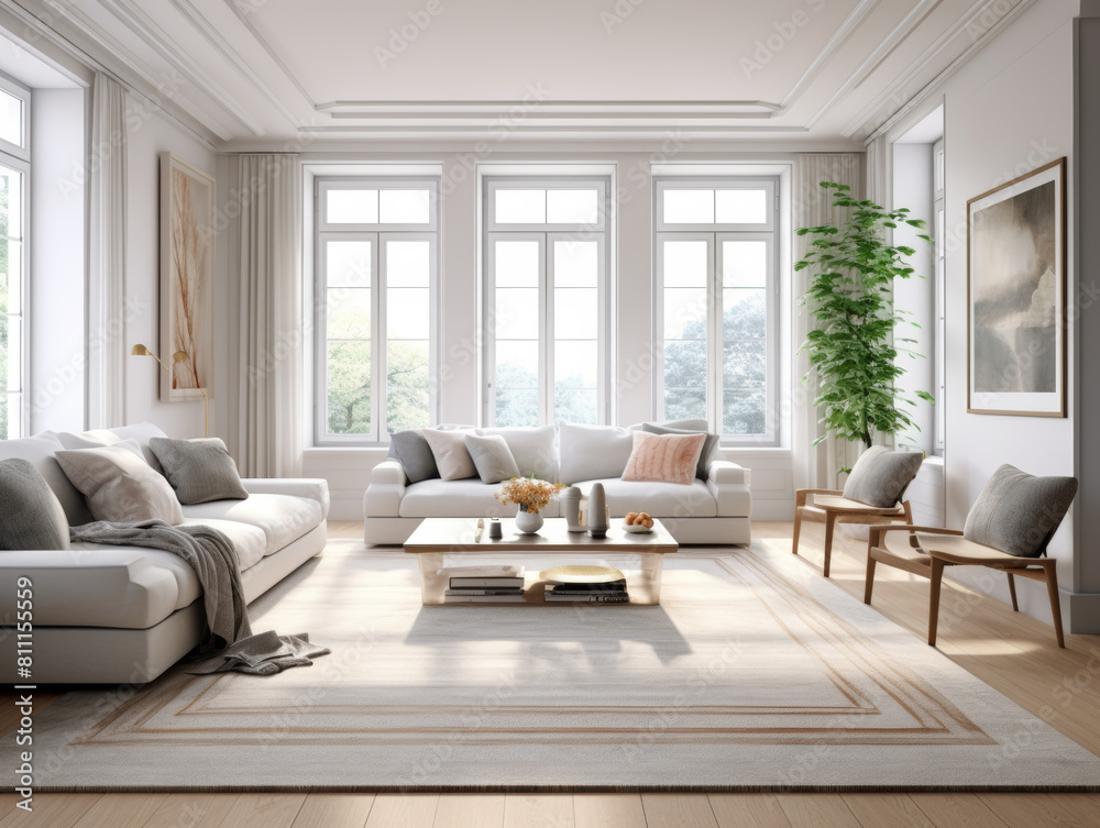 Realistic photo of interior living room Realistic photo of interior living room