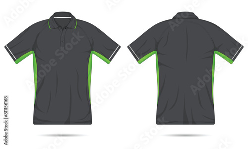 Modern sports polo shirt template front and back view