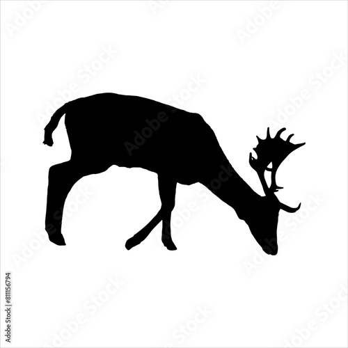 Deer silhouette isolated on white background. Deer icon vector illustration design.