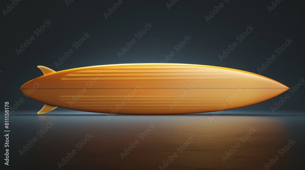 3D realistic image of a surfboard, clean lighting, isolated on background 3D realistic image of a surfboard, clean lighting, isolated on background