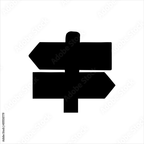 Vintage sign board silhouette isolated on white background. Sign board icon vector illustration design.