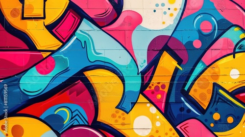 colorful graffiti art design bright cheerful whimsical background  Generative Ai