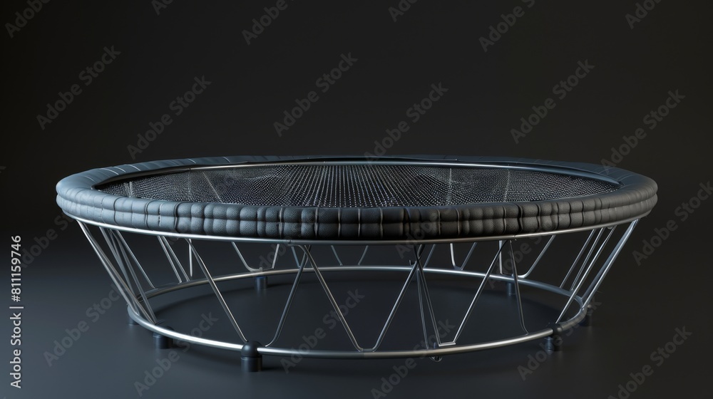 Obraz premium 3D realistic image of a trampoline, clean lighting, isolated on background