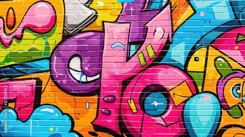 colorful graffiti art design bright cheerful whimsical background  Generative Ai