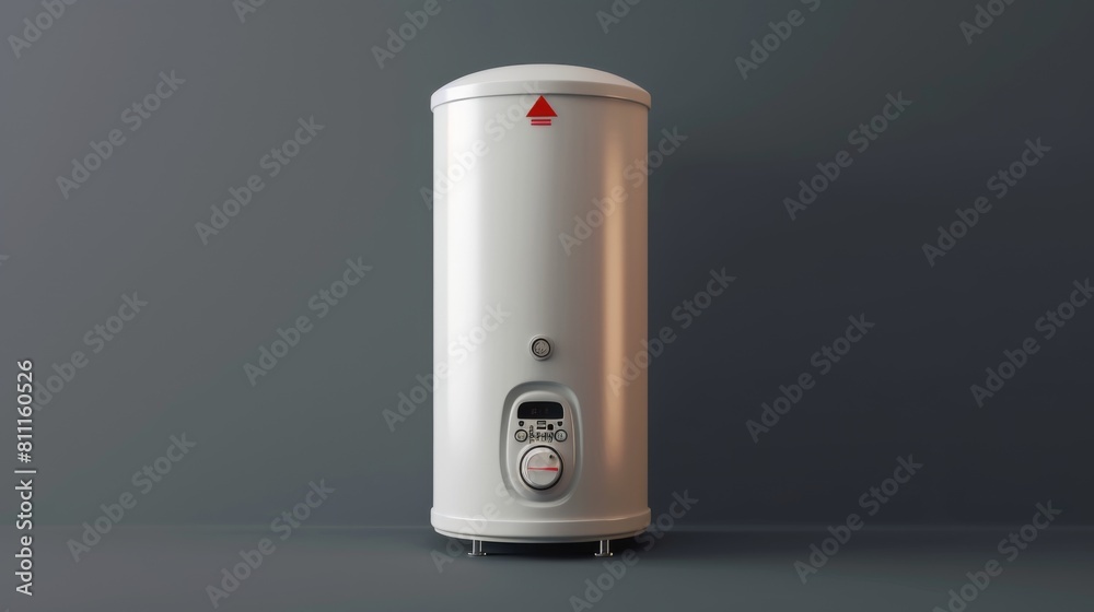 3D realistic image of a water heater, clean lighting, isolated on background 3D realistic image of a water heater, clean lighting, isolated on background