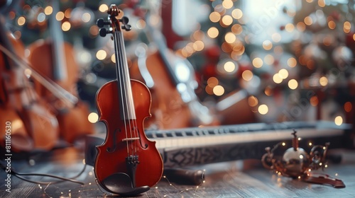 The violin is a string instrument that is played by plucking the strings with a bow photo