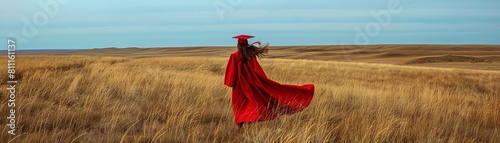 Prairie CapandGown Plains Feel the wind in your hair as you stand amidst the endless expanse of the prairie, a symbol of the wideopen possibilities that await you after graduation photo