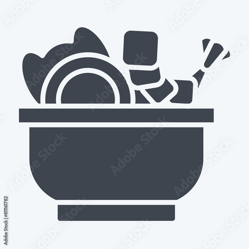 Icon Sea Salad. related to Seafood symbol. glyph style. simple design illustration