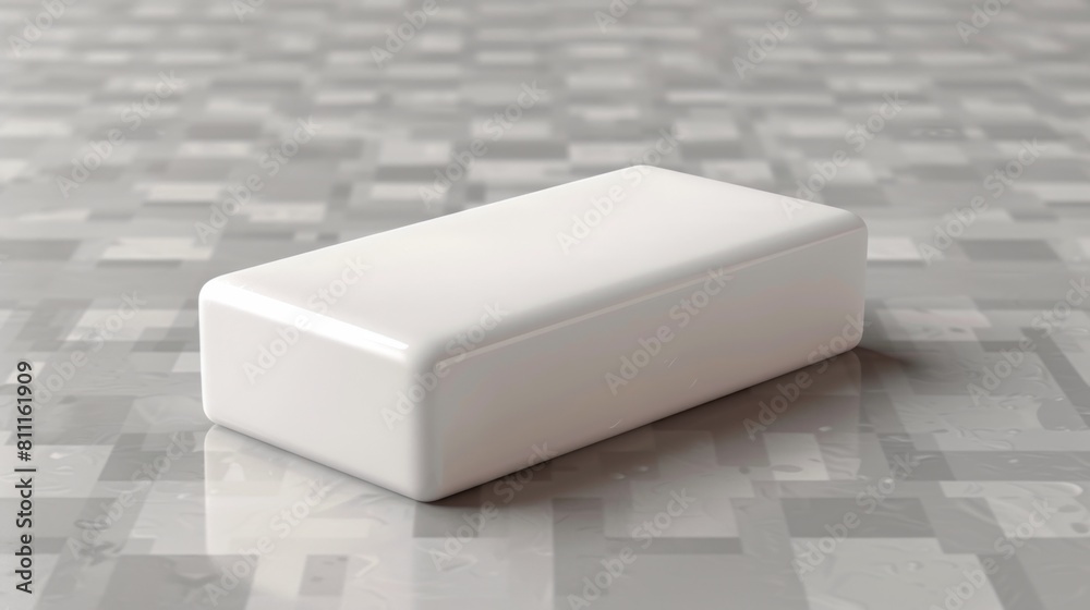 3D realistic image of an eraser, clean lighting, isolated on background 3D realistic image of an eraser, clean lighting, isolated on background