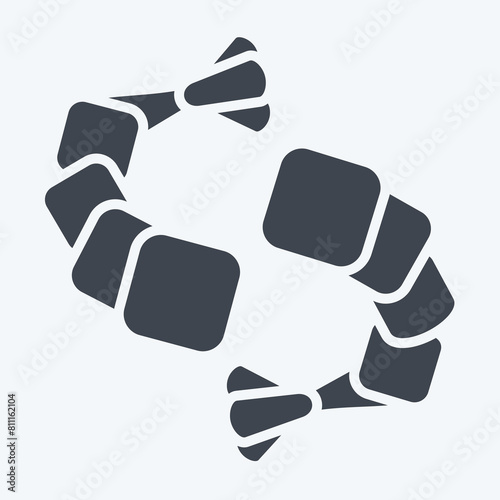 Icon Shrimp. related to Seafood symbol. glyph style. simple design illustration