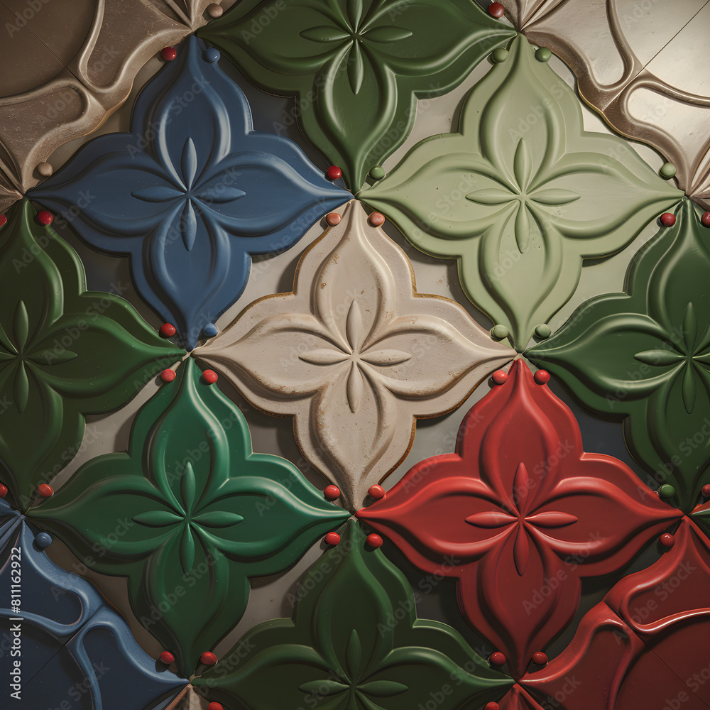 Intricate geometric tile design pattern. Intricate geometric tile design pattern.