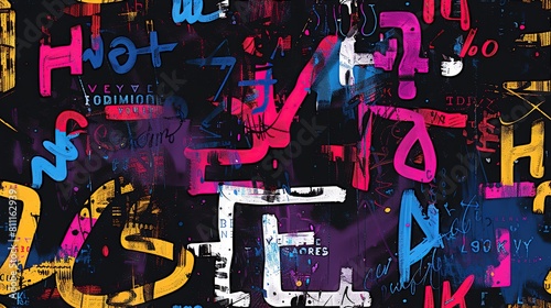 graffiti style seamless background doodle punk pop art design  idea for artful background backdrop 