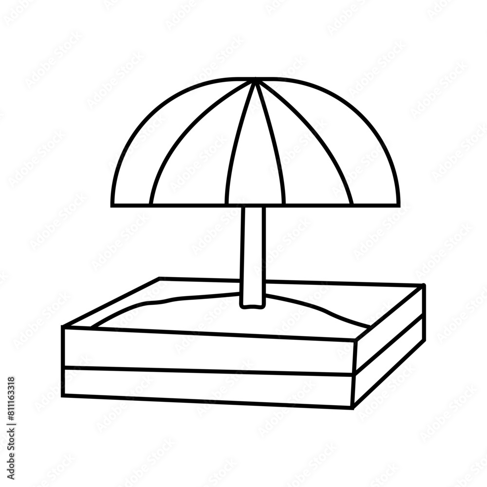 Children's sandbox Vector illustration in doodle style. Children's sandbox Vector illustration in doodle style.