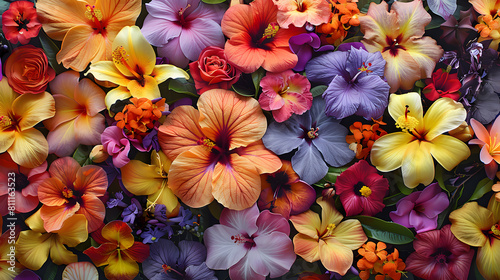 A vibrant array of colorful flowers in full bloom