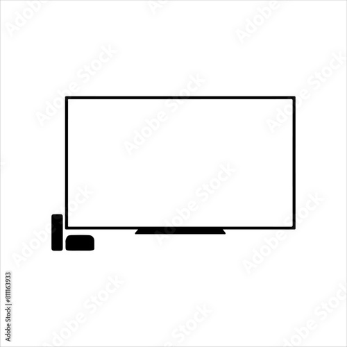 Smart big led tv silhouette isolated on white background. Led tv icon vector illustration design. photo
