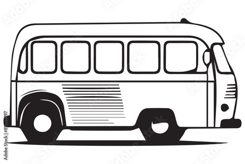 Set of bus black Silhouette vector