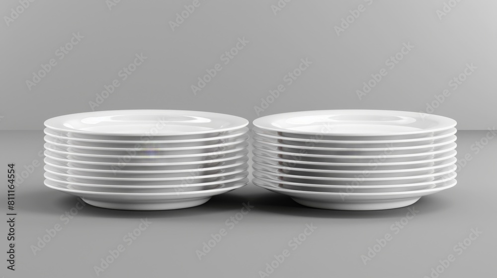3D realistic image of plates, clean lighting, isolated on background 3D realistic image of plates, clean lighting, isolated on background