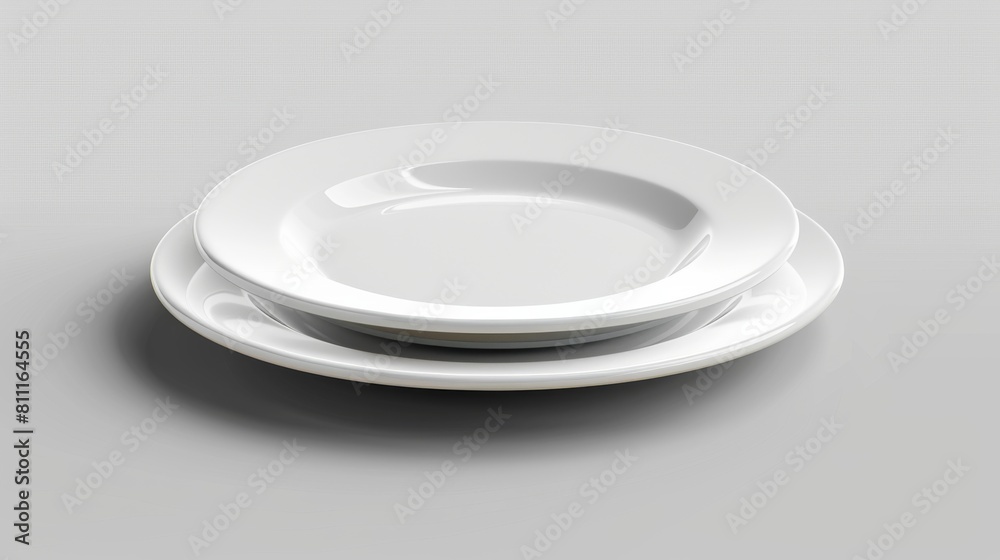 3D realistic image of plates, clean lighting, isolated on background 3D realistic image of plates, clean lighting, isolated on background